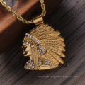 Shangjie OEM Kalung Hip Hop en acier inoxydable Gold Collier Bijoux Portait Zircon Pendant Collier Indian Collier Indian